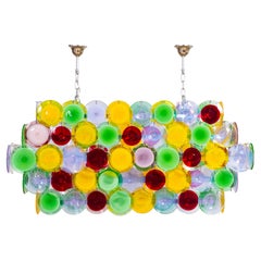 Multicolored Discs flushmount in blown Murano glass Giovanni Dalla Fina Italy