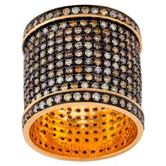 Multicolored Fancy Pave Diamonds Long Ring