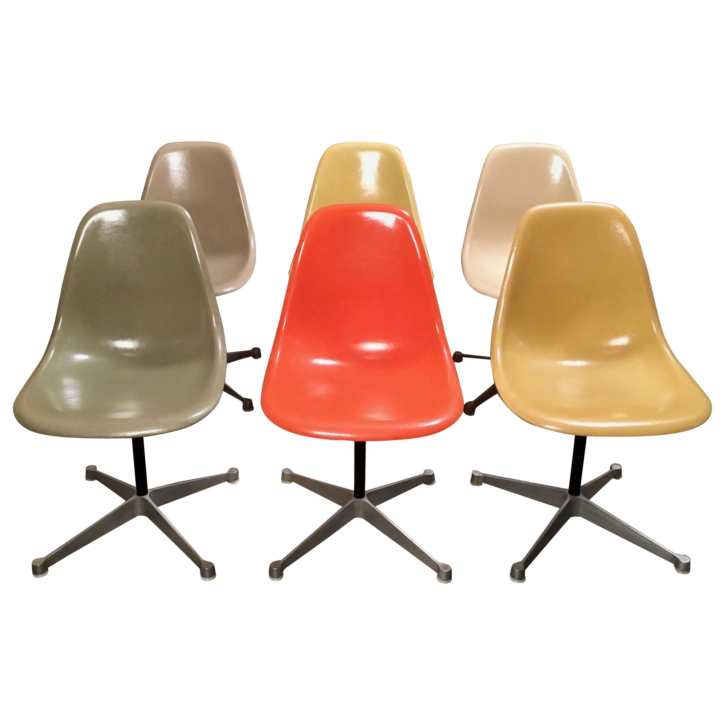 Multicolored Fiberglass Shell Chairs, Charles Eames for Herman Miller