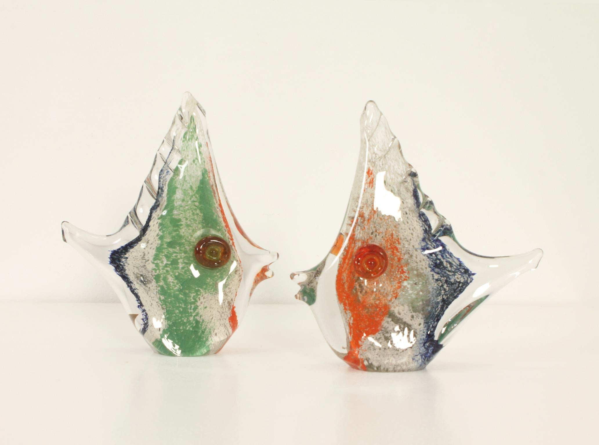 Italian Multicolored Fish Sculpture by Stil Murano, Italy, 1950's For Sale