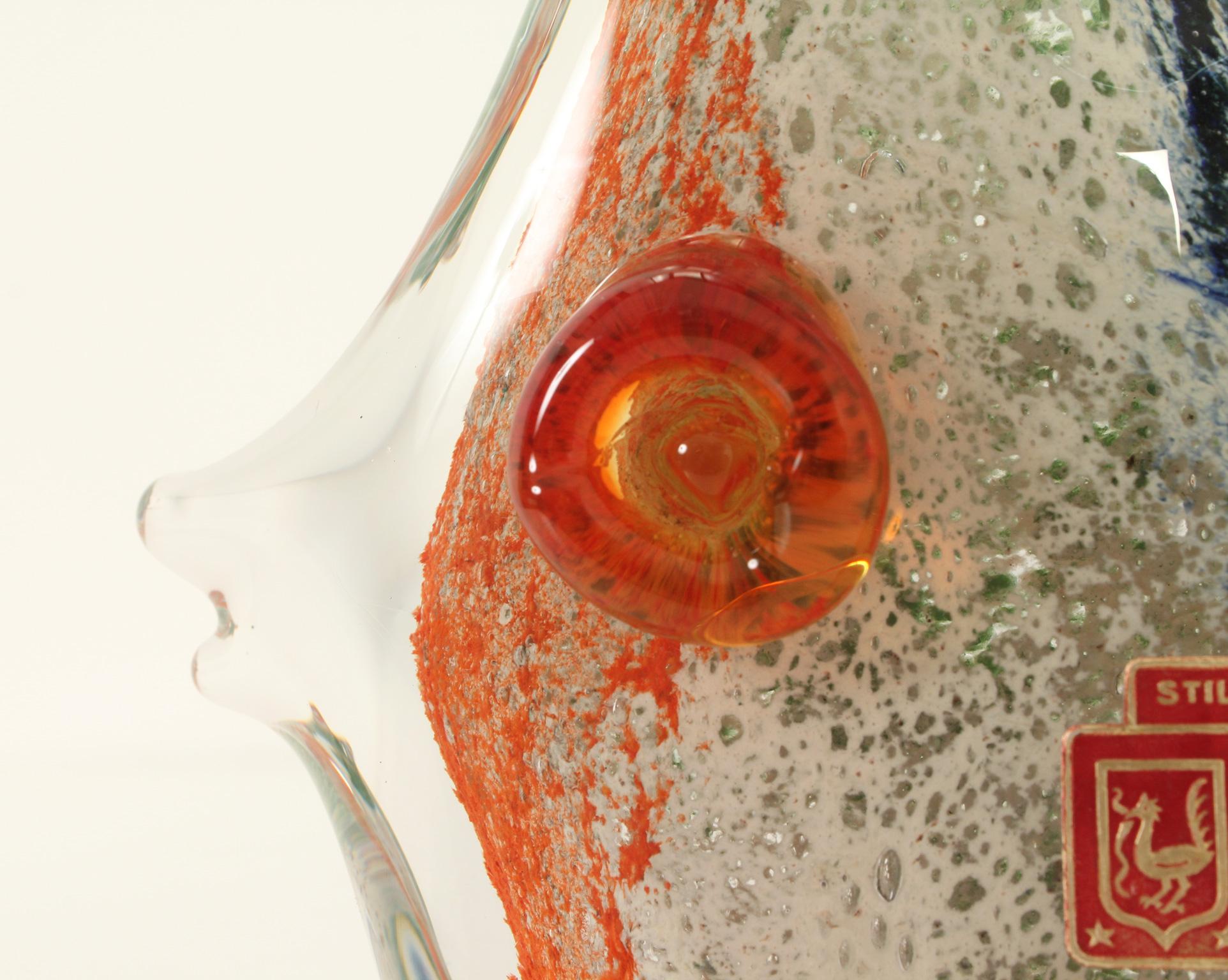 Multicolored Fish Sculpture by Stil Murano, Italy, 1950's In Good Condition For Sale In Barcelona, ES