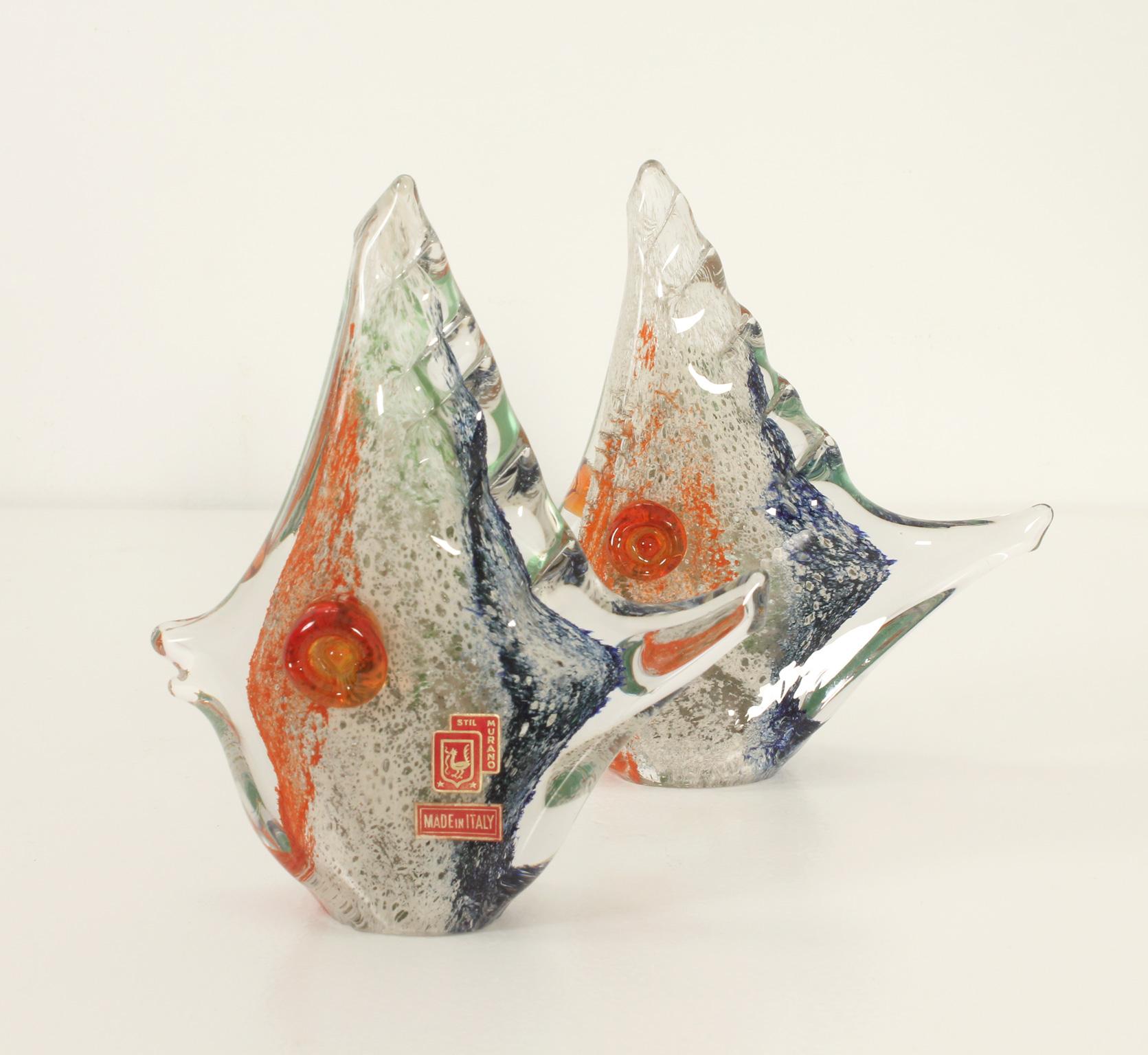 Murano Glass Multicolored Fish Sculpture by Stil Murano, Italy, 1950's For Sale