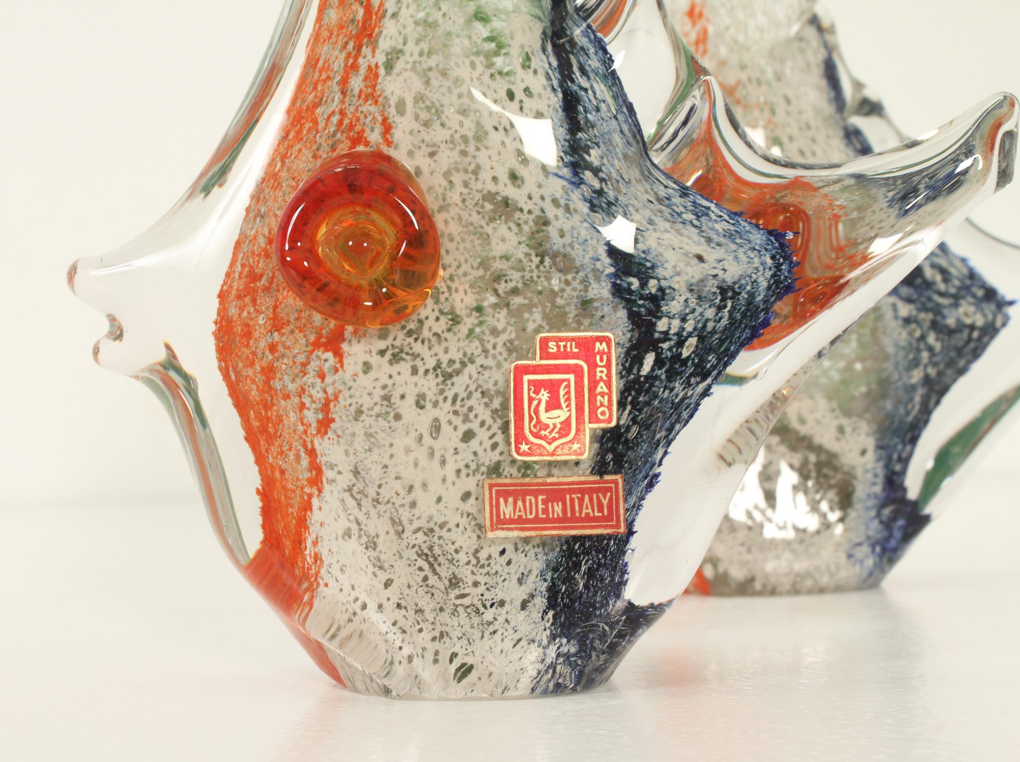Multicolored Fish Sculpture by Stil Murano, Italy, 1950's For Sale 1