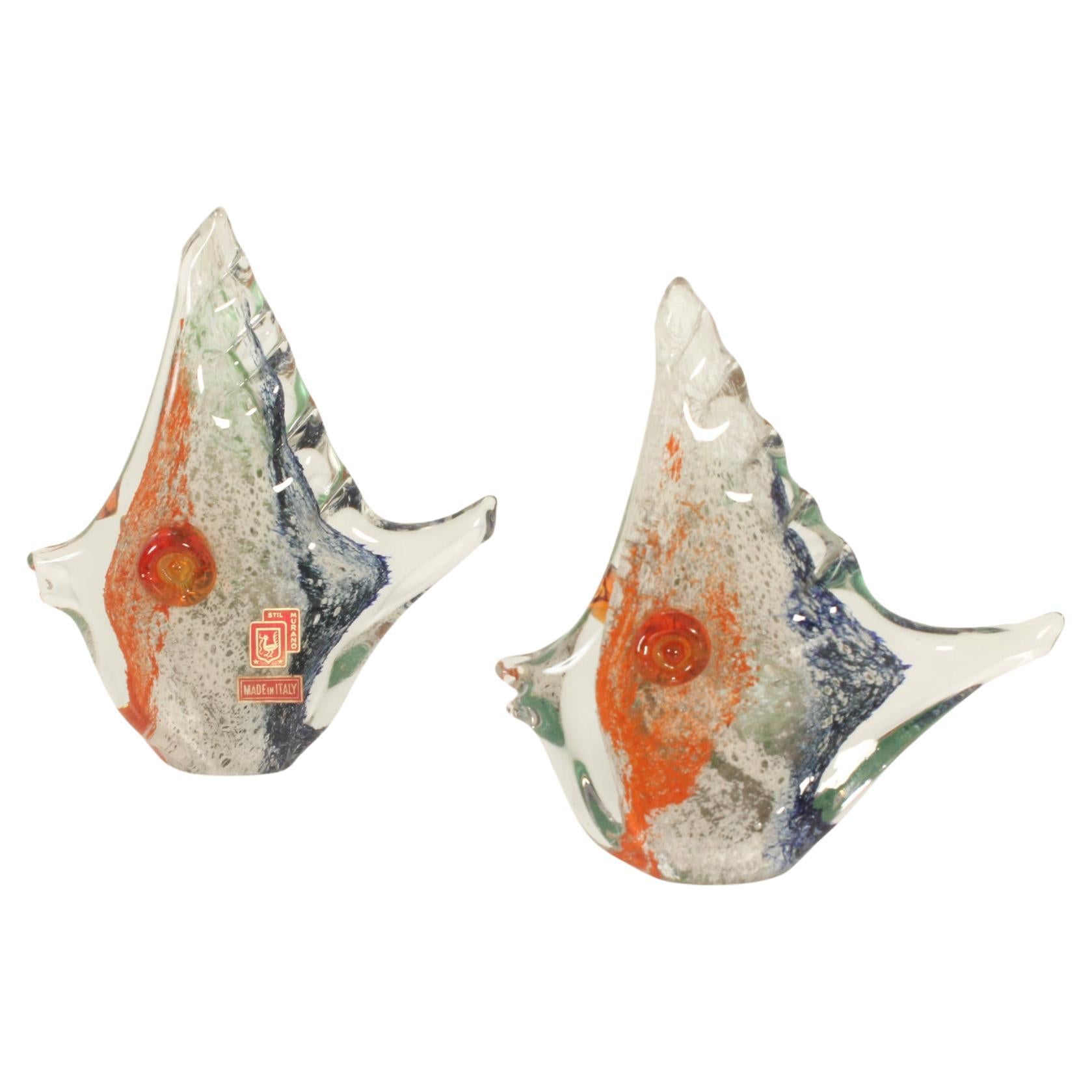 Sculpture de poissons multicolore de Stil Murano, Italie, années 1950