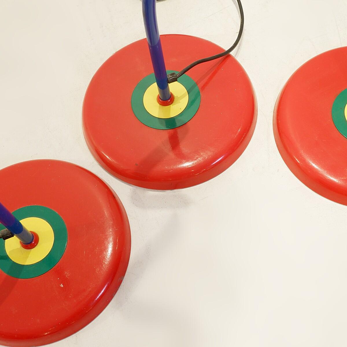Lampade da terra multicolore in stile Memphis, anni '80 - 3 disponibili In condizioni buone in vendita a Uccle, BE