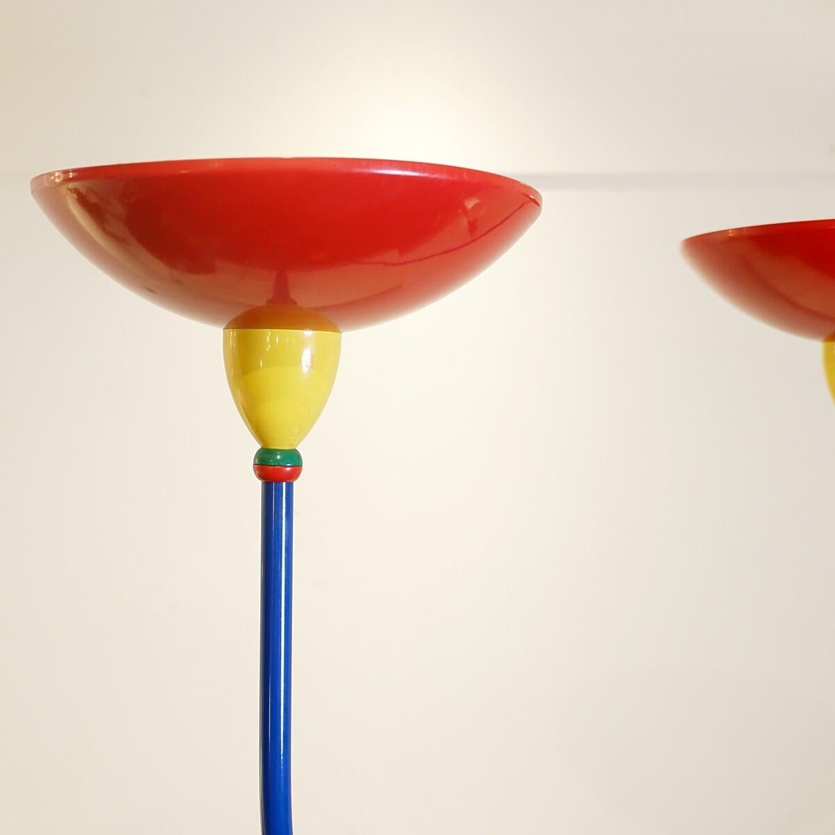 Lampade da terra multicolore in stile Memphis, anni '80 - 3 disponibili in vendita 3