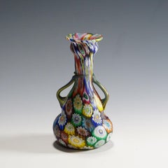 Multicolored Fratelli Toso Millefiori Murrine Vase, Murano Early 20th Century