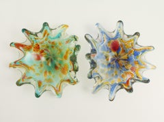 Multicolored Freeform Murano Ashtrays or Bowls, 1960's