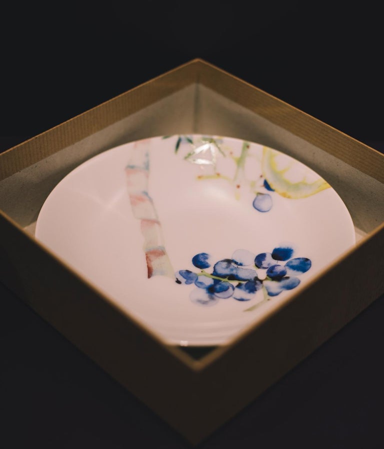 Multicolored French Limoges Porcelain Appetizer Plate, Exclusive