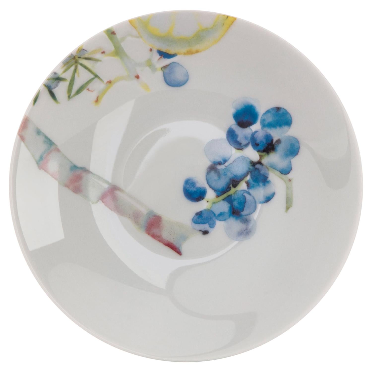 Multicolored French Limoges Porcelain Appetizer Plate, Exclusive Edition