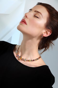 Multicolored Gemstone and Diamond Necklace