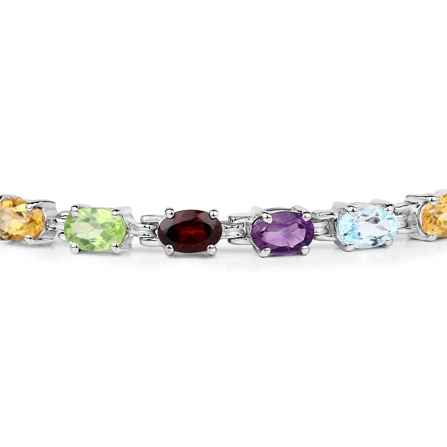 Mehrfarbiges Edelstein-Armband 9,36 Karat Amethyst Topas Citrin Peridot (Zeitgenössisch) im Angebot