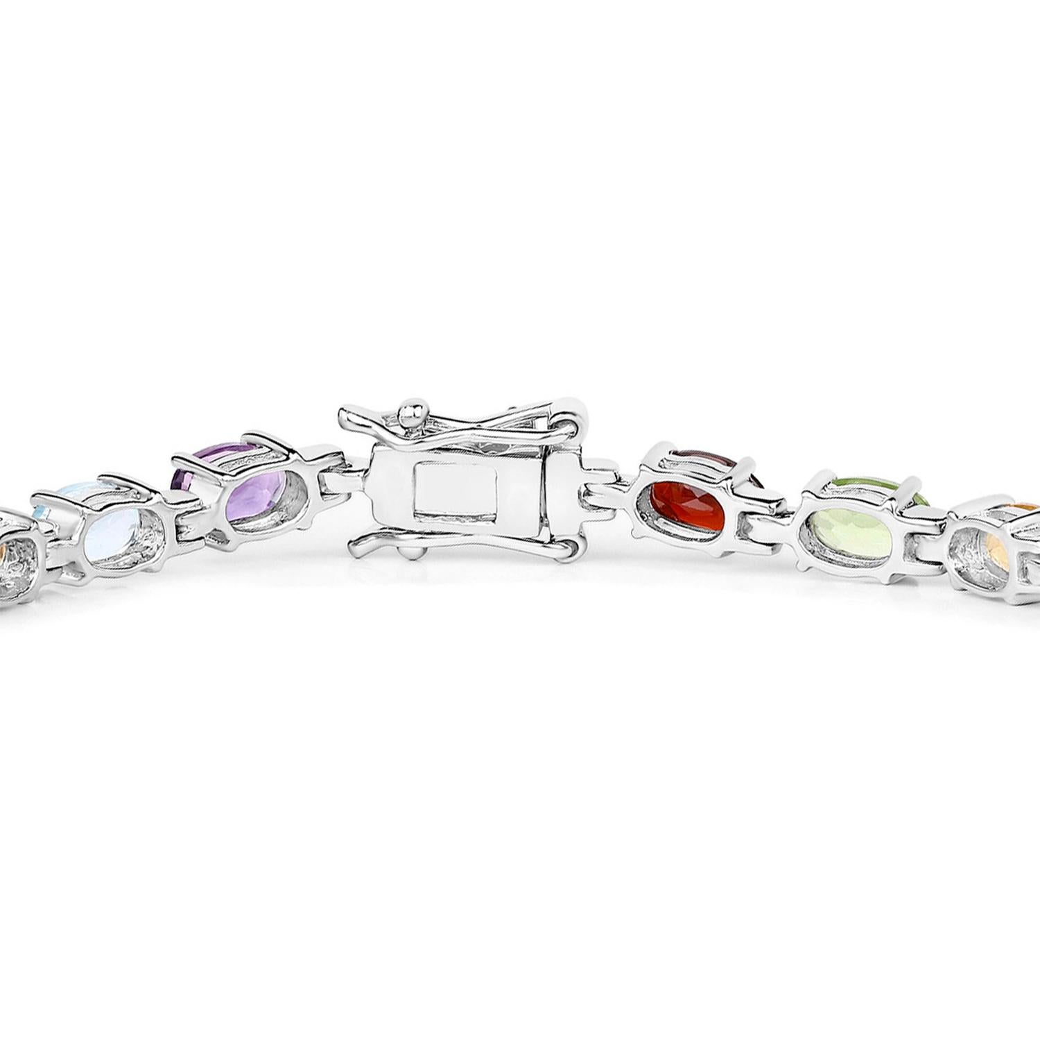 Mehrfarbiges Edelstein-Armband 9,36 Karat Amethyst Topas Citrin Peridot (Ovalschliff) im Angebot