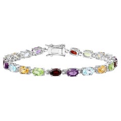 Multicolored Gemstone Bracelet 9.36 Carats Amethyst Topaz Citrine Peridot