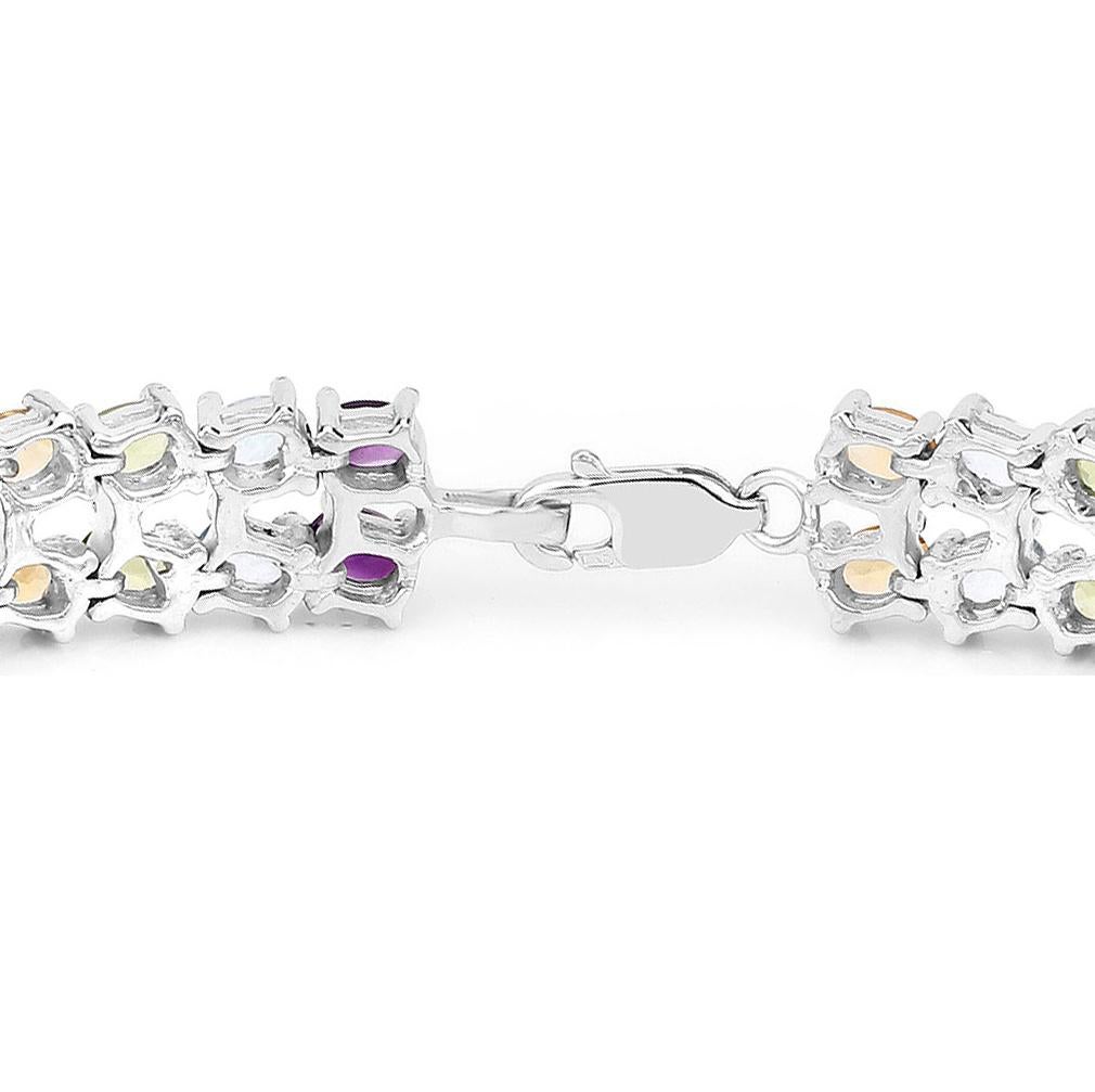 Mehrfarbiges Edelsteinarmband Amethyst Topas Peridot Citrin 18,6 Karat insgesamt im Zustand „Neu“ im Angebot in Aliso Viejo, CA