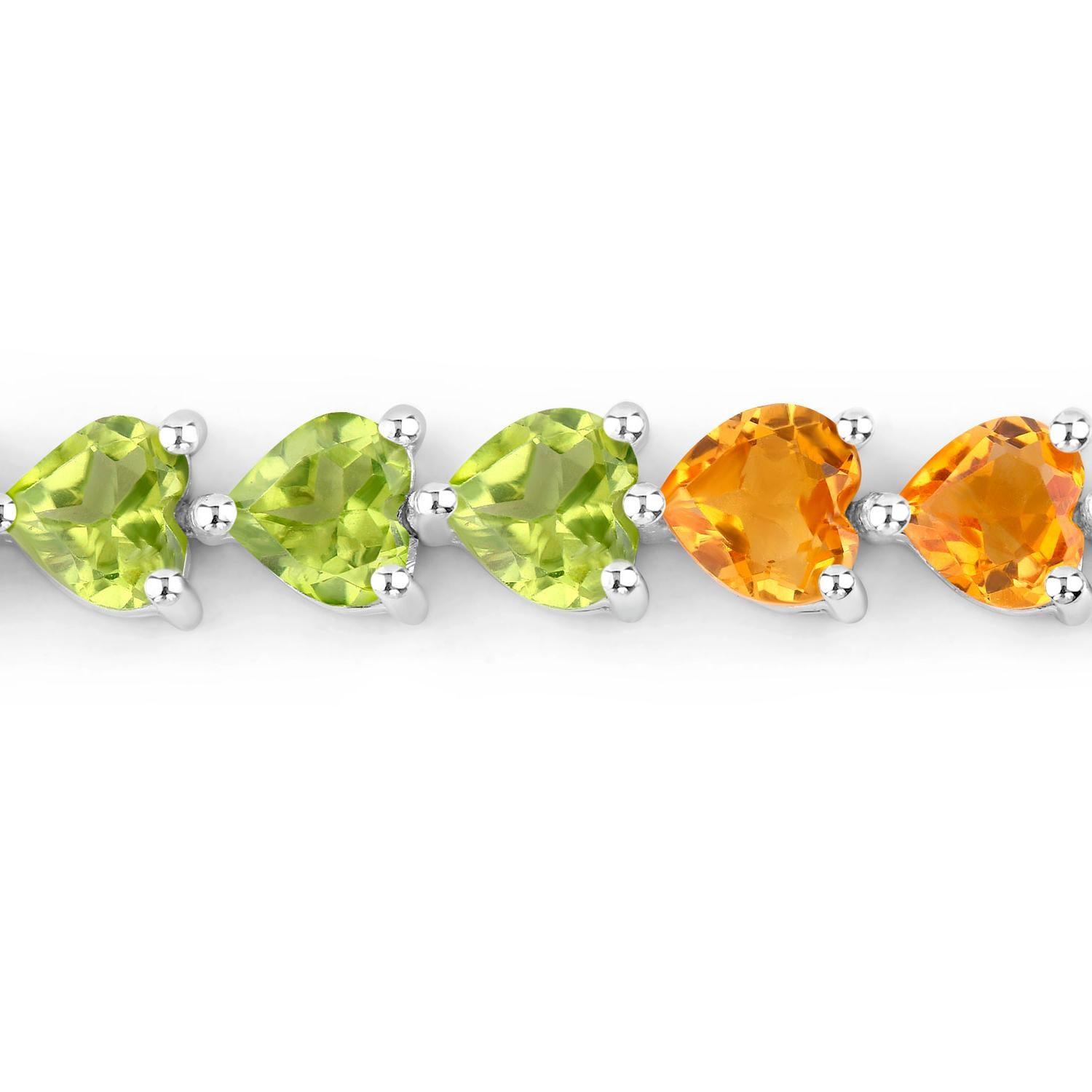 Bracelet de tennis en pierres multicolores 14,4 carats en argent sterling Excellent état - En vente à Aliso Viejo, CA