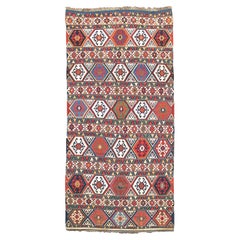 Kilim géométrique multicolore de Shirvan, fin du 19e siècle