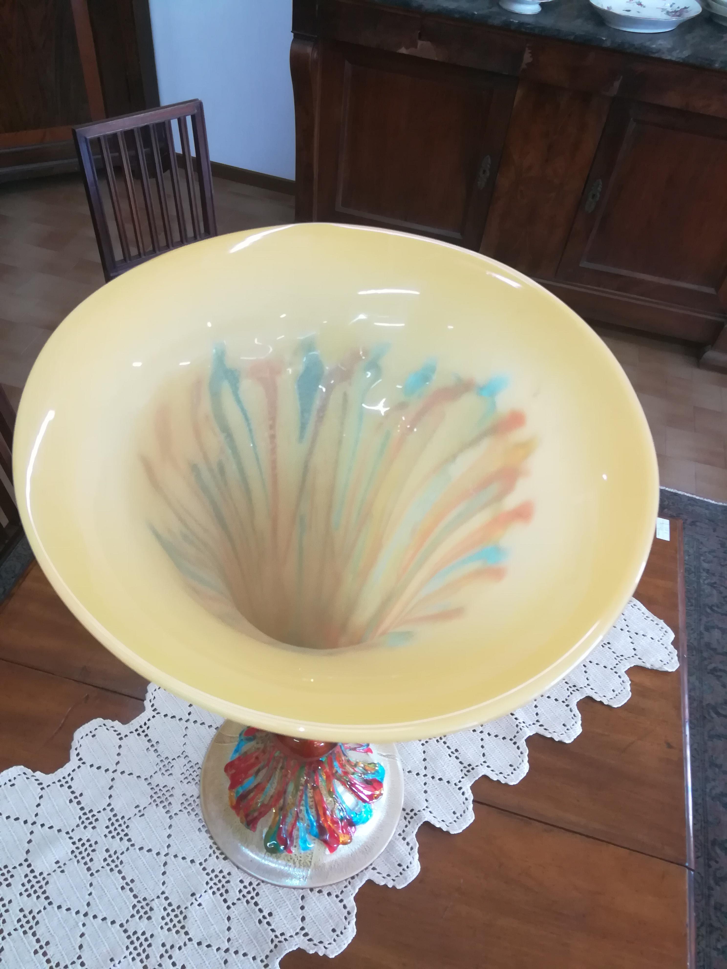 Modern Multicolored Glass Blown Italian Coup For Sale