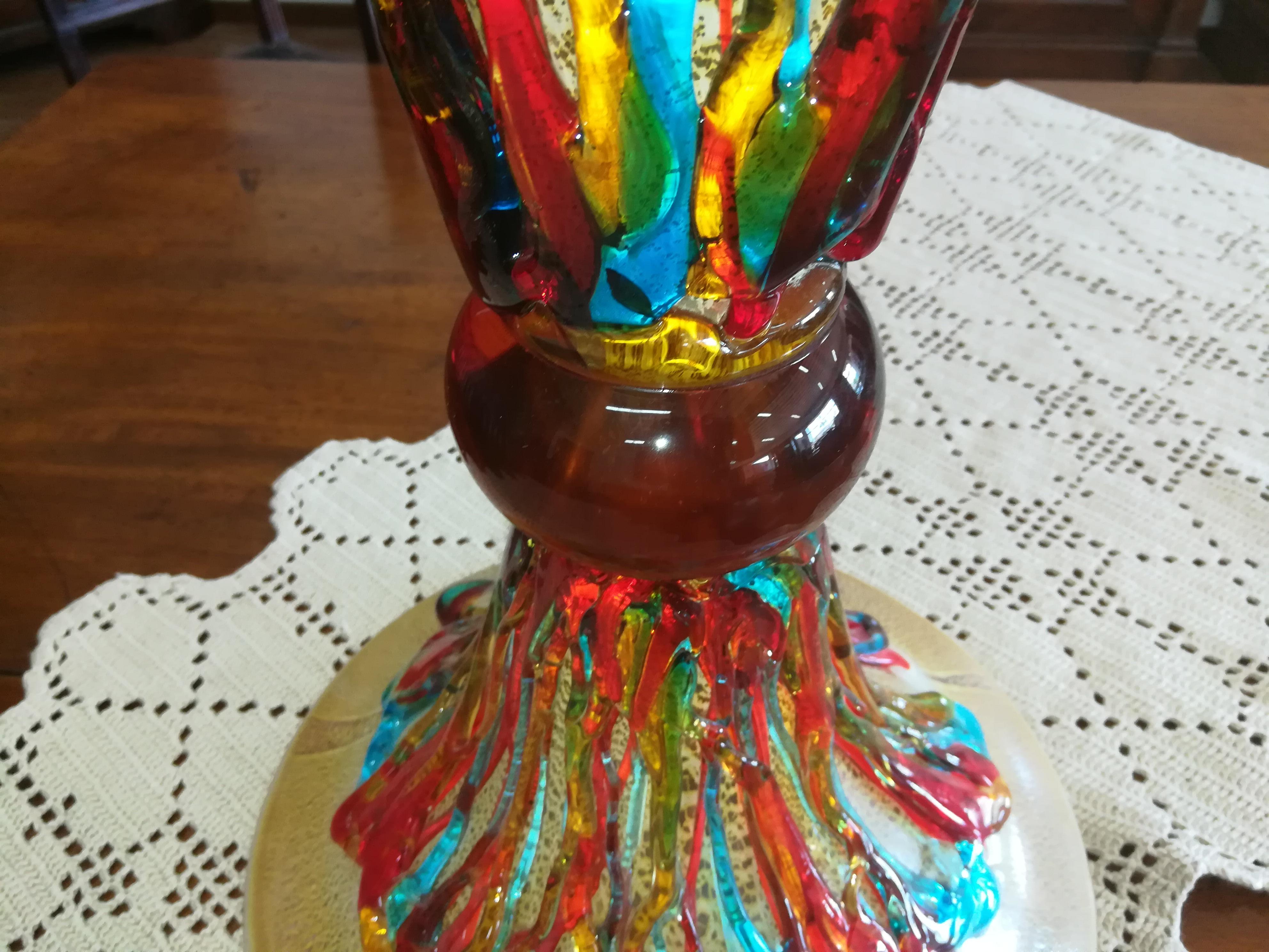 Multicolored Glass Blown Italian Coup For Sale 1