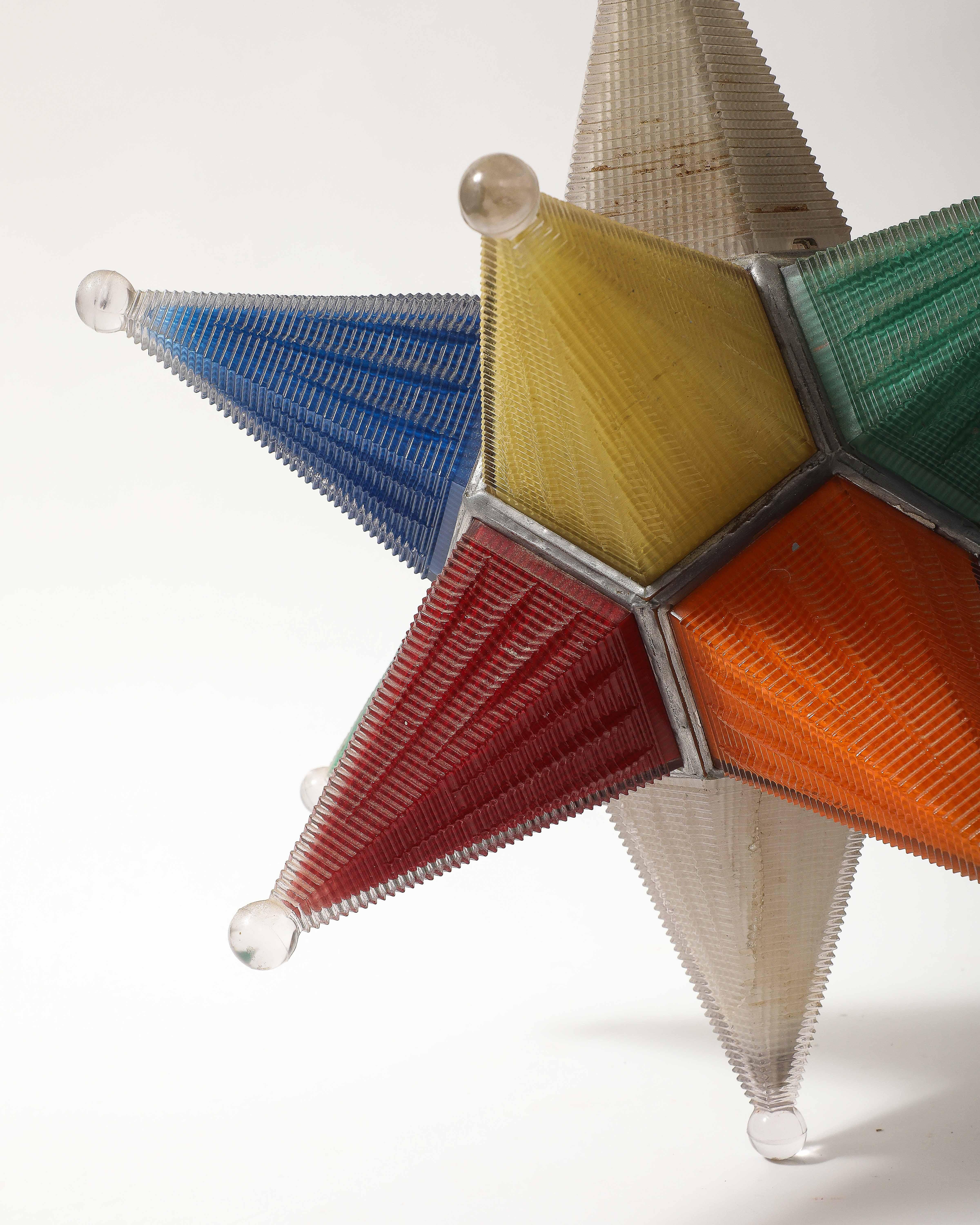Lámpara de cristal multicolor Estrella de Moravia, Alemania, S. XX en venta 7
