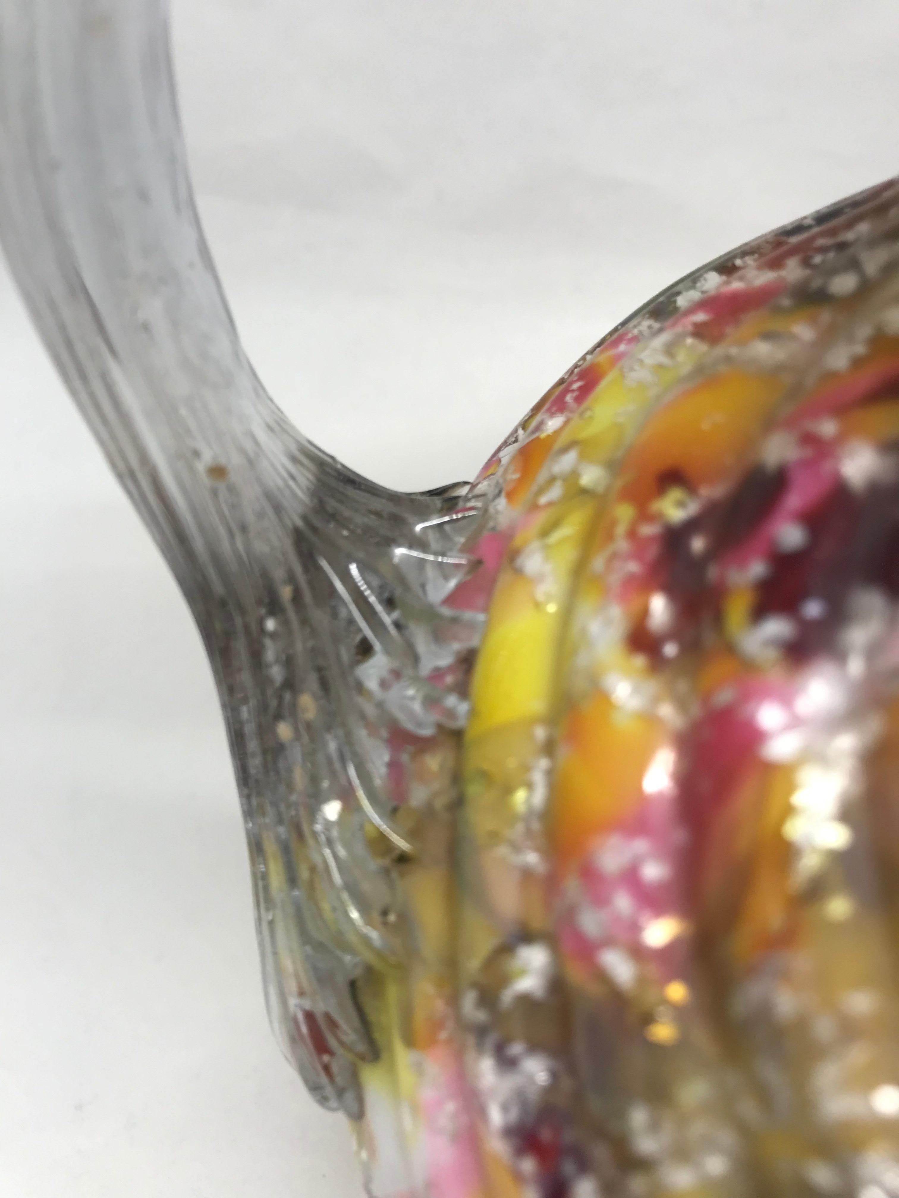19th Century Multicolored Glass Pitcher For Sale