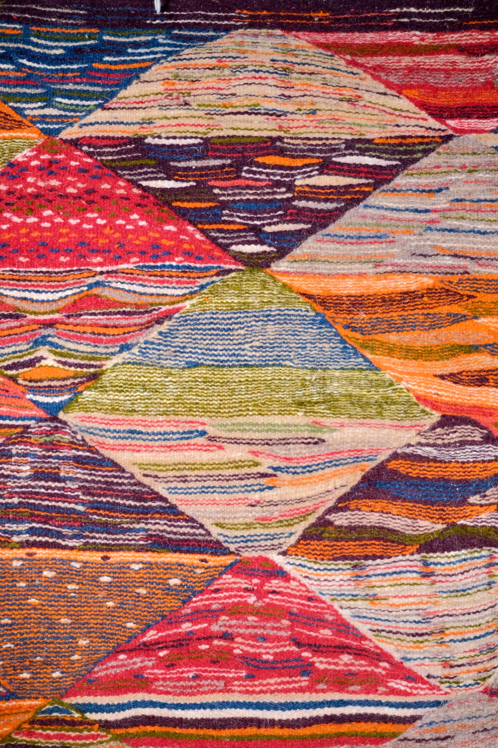 Multicolored Handwoven Berber Kilim Rug, Morocco, 1990s For Sale 2