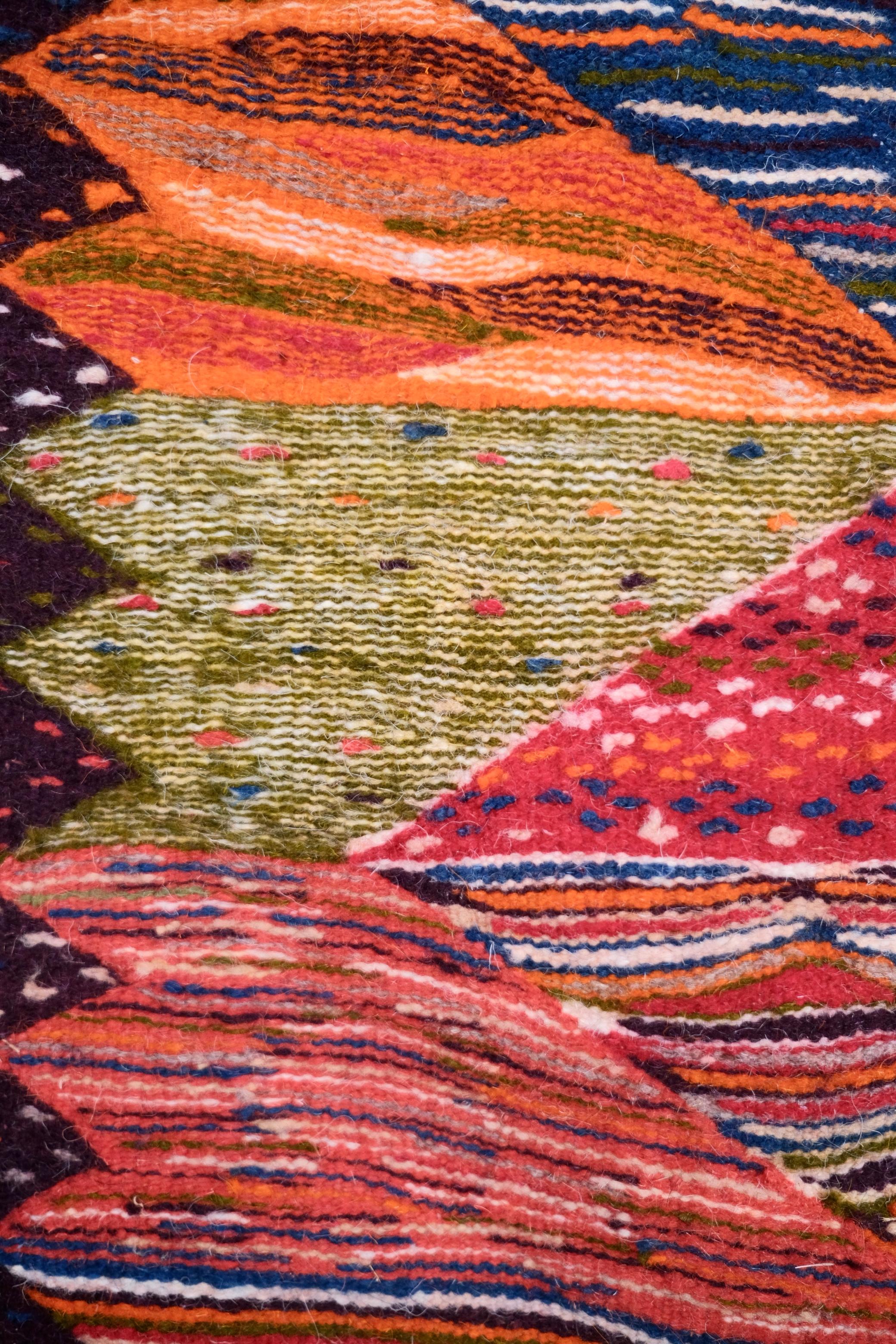 Multicolored Handwoven Berber Kilim Rug, Morocco, 1990s For Sale 6