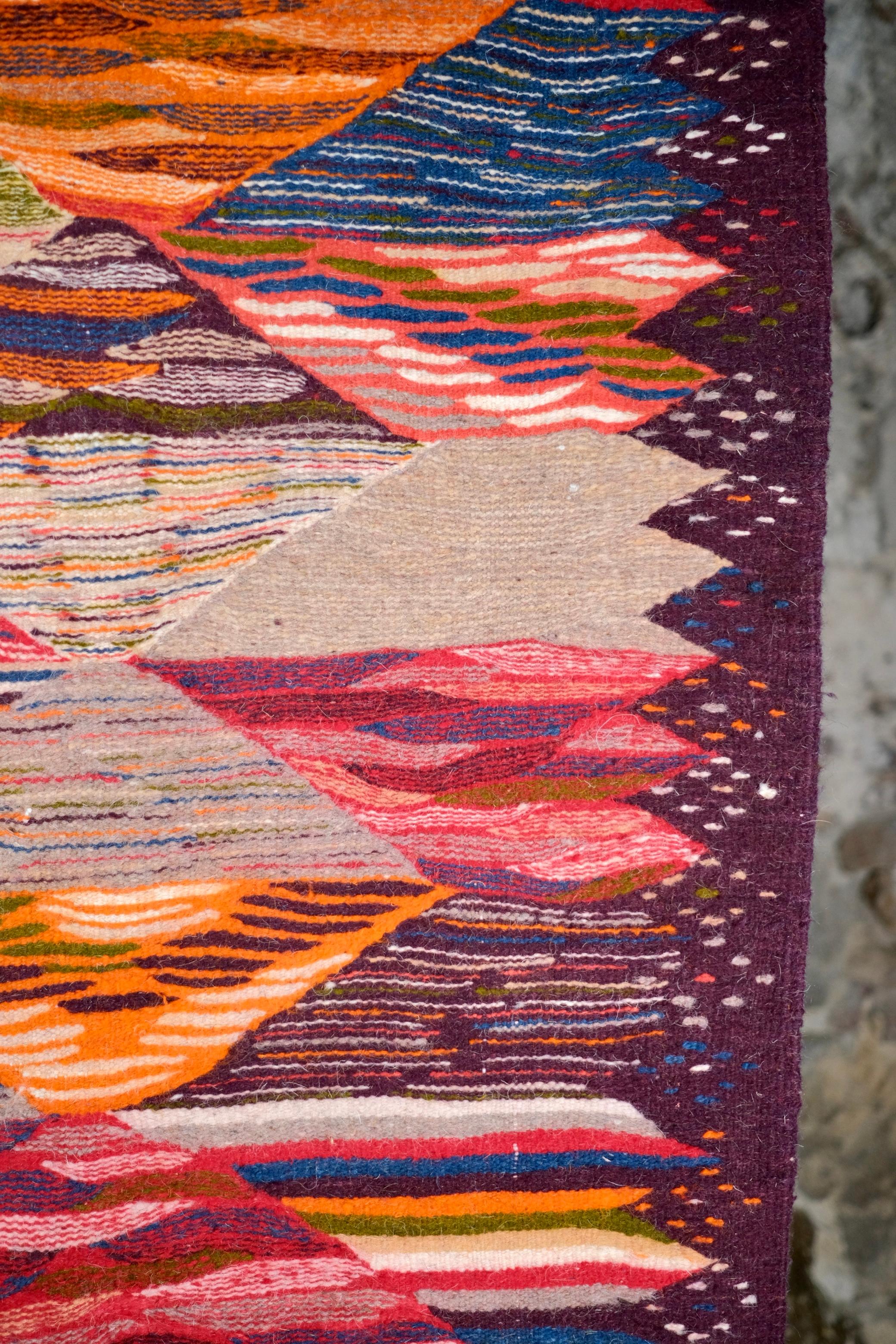 Multicolored Handwoven Berber Kilim Rug, Morocco, 1990s For Sale 1