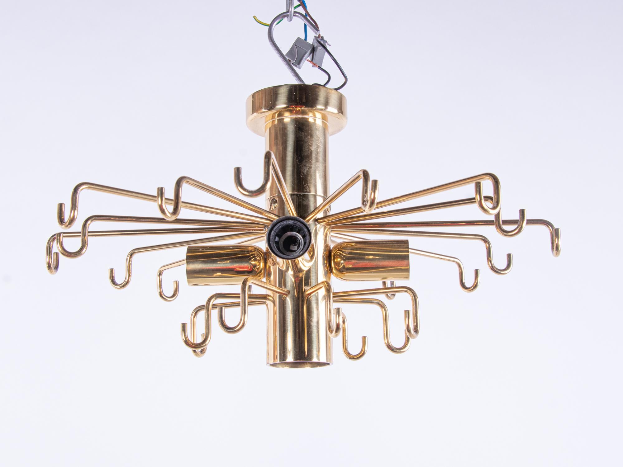 Lampadario ad incastro di Murano con montaggio ad incasso in vetro e ottone Carlo Nason Kalmar 1960 in vendita 4