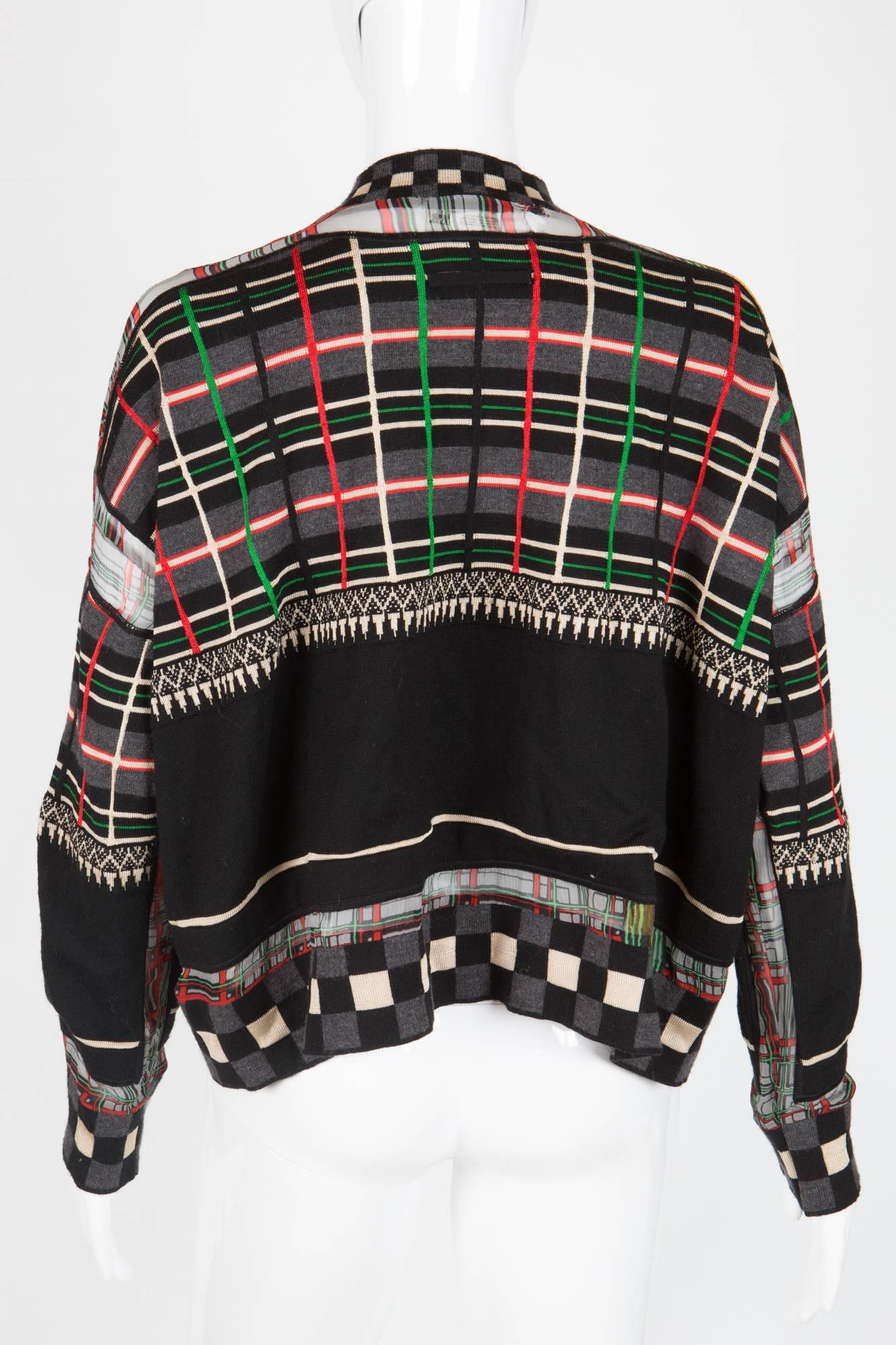 Noir Pull en laine multicolore Jean Paul Gaultier en vente