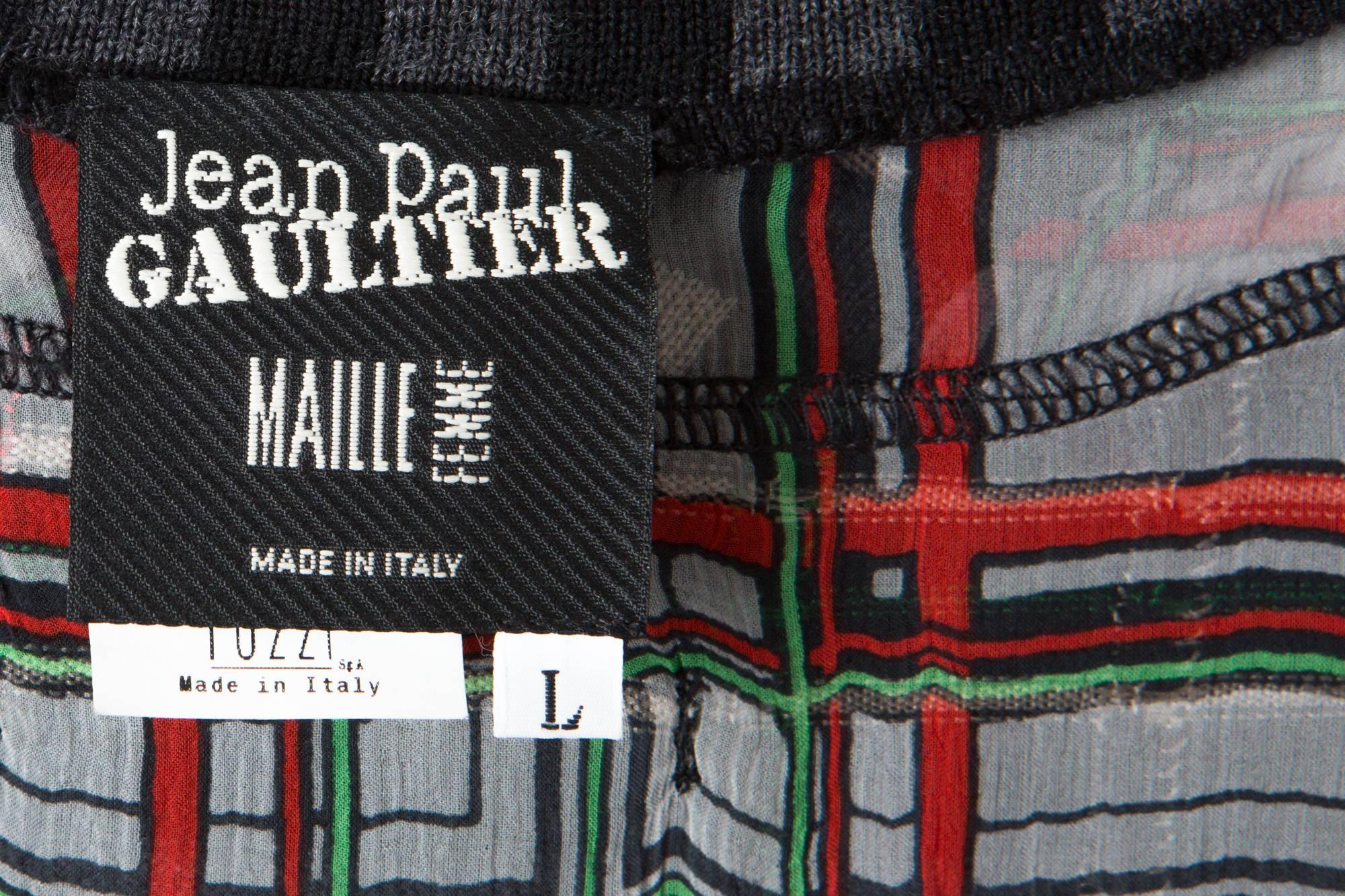 Black Multicolored Jean Paul Gaultier Wool Sweater For Sale