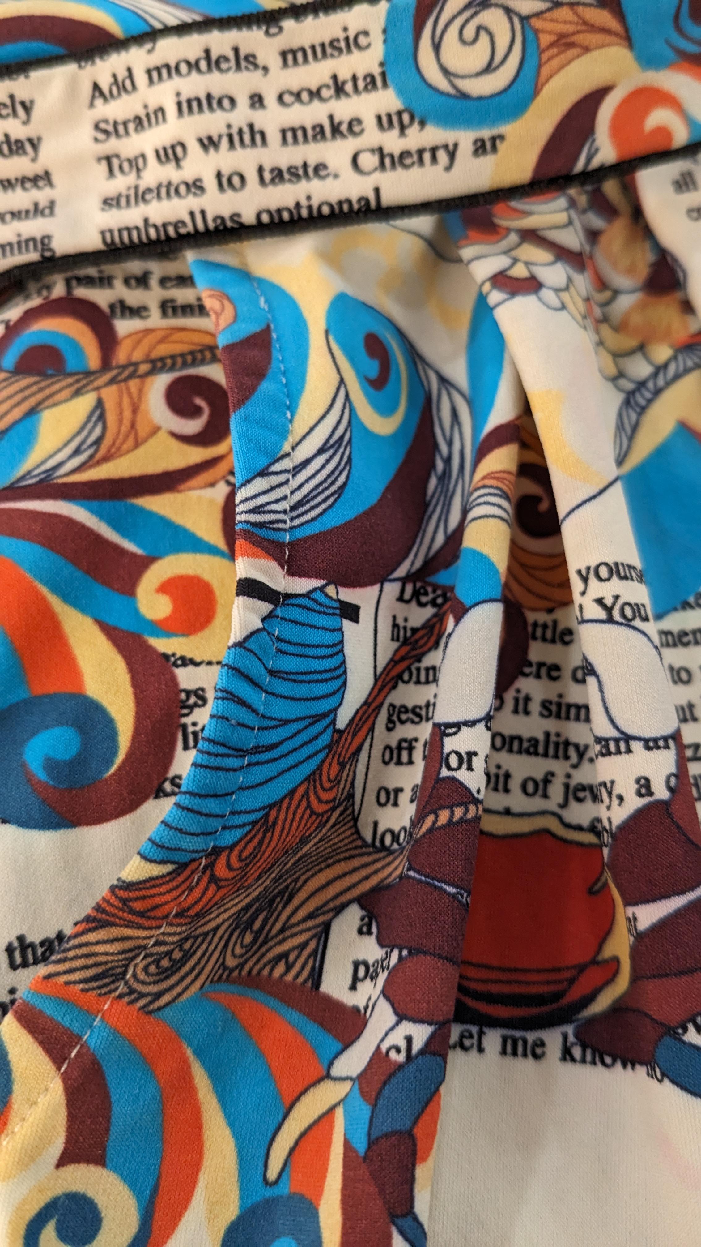 Women's Multicolored John Galliano Shorts with Newspapers and fishes prints