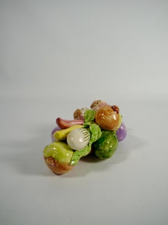 Multicolored Majolica Branch with Vegetables, France, 1950s