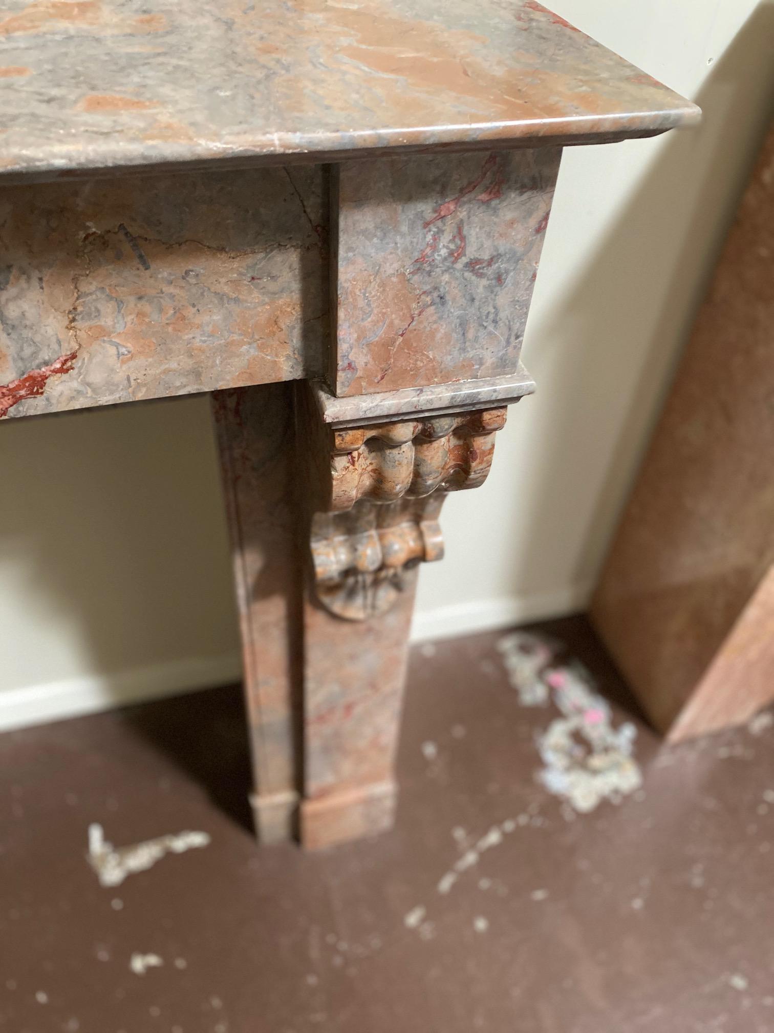 19th Century Multicolored Marble Mantel