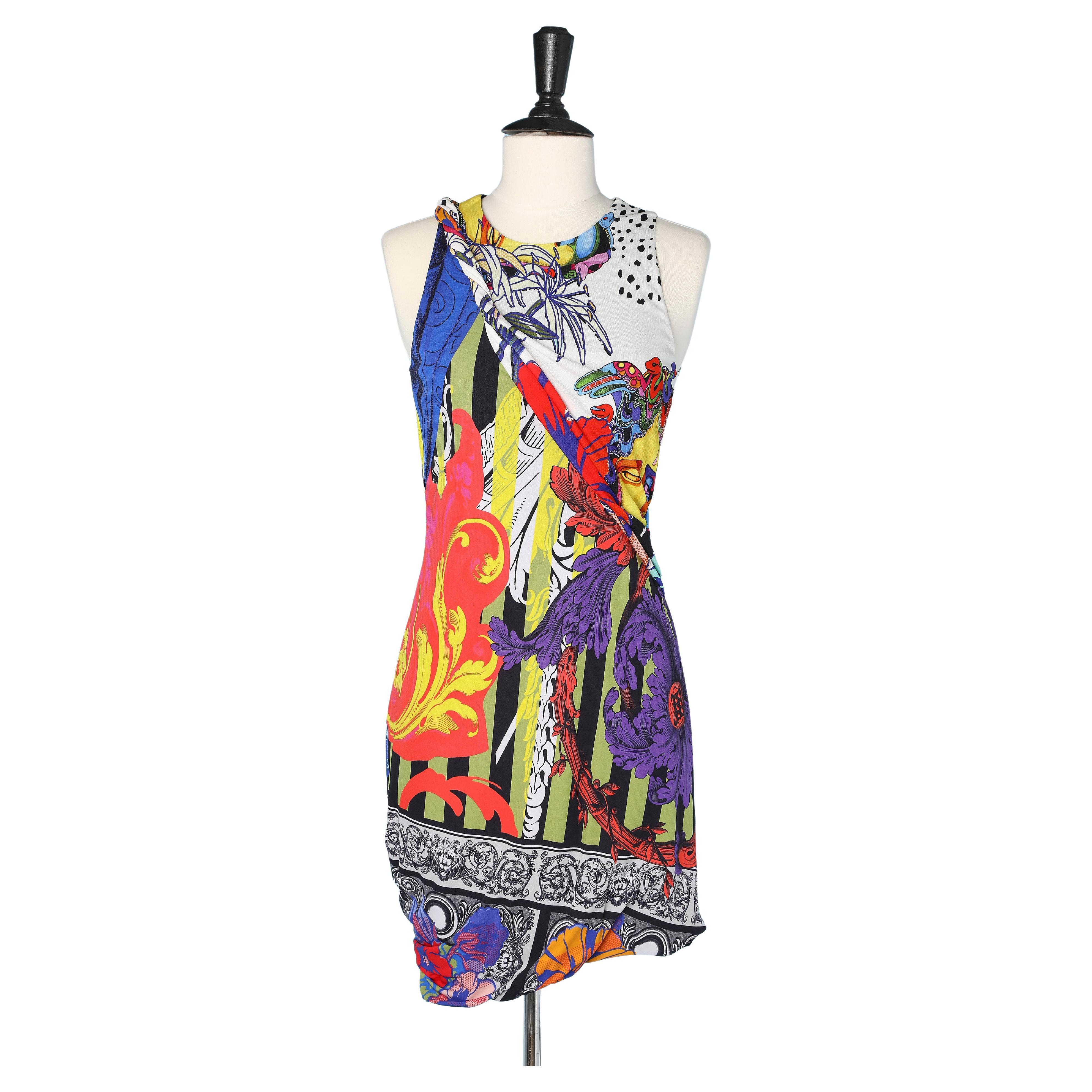 Multicolored  Medusa print jersey dress Versace  For Sale