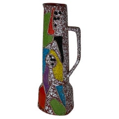 Multicolored Midcentury Vase, West Germany Studio Pottery
