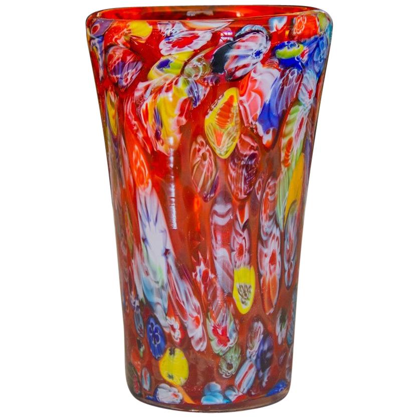 Multicolored Millefiori Glass Vase, 1960s