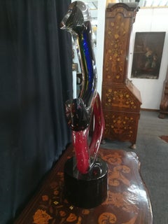 Multicolored Modern Italian Glass Blown Abstract Sculpture
