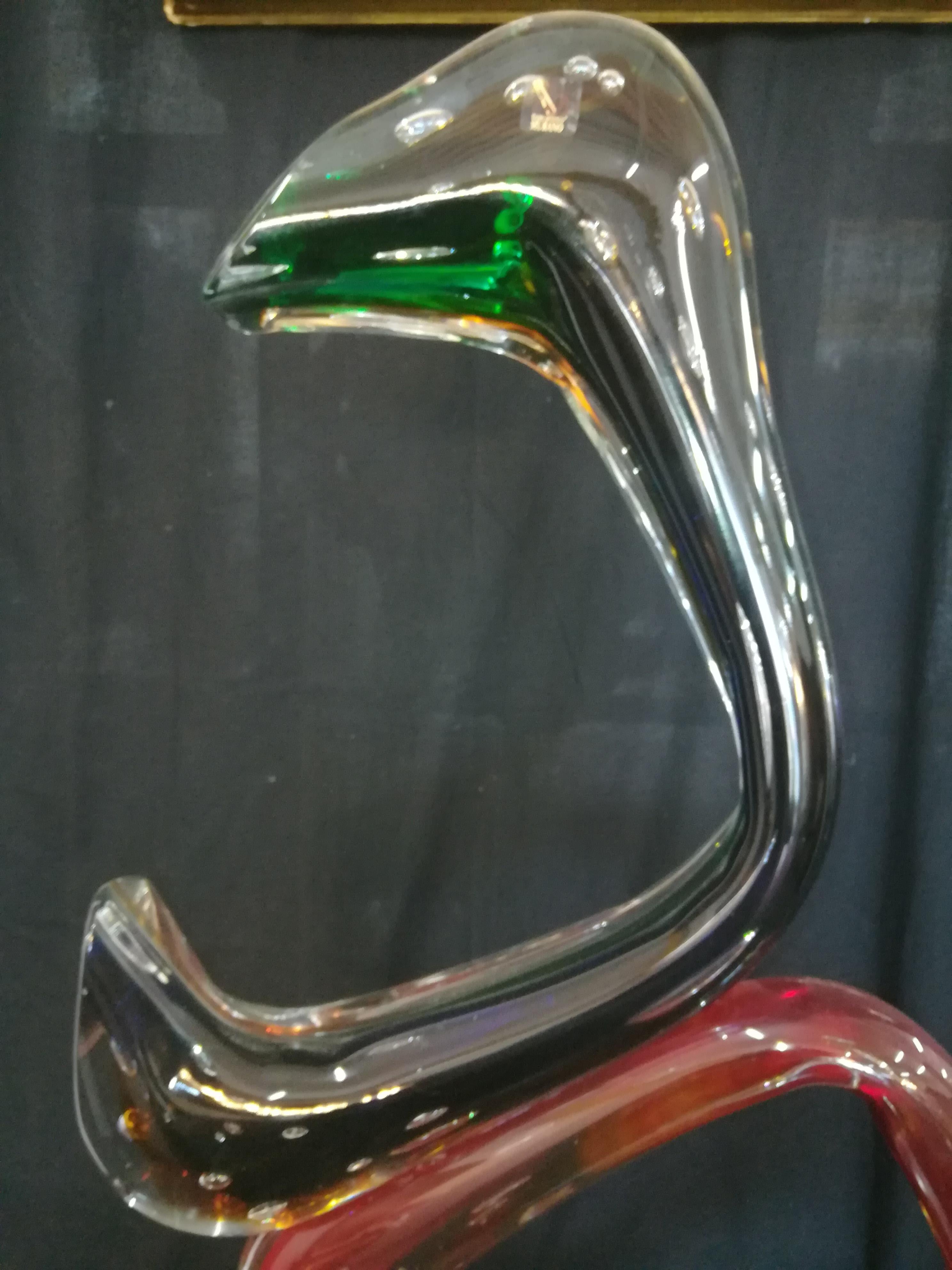 Multicolored Modern Italian Glass Blown Abstract Sculpture For Sale 1
