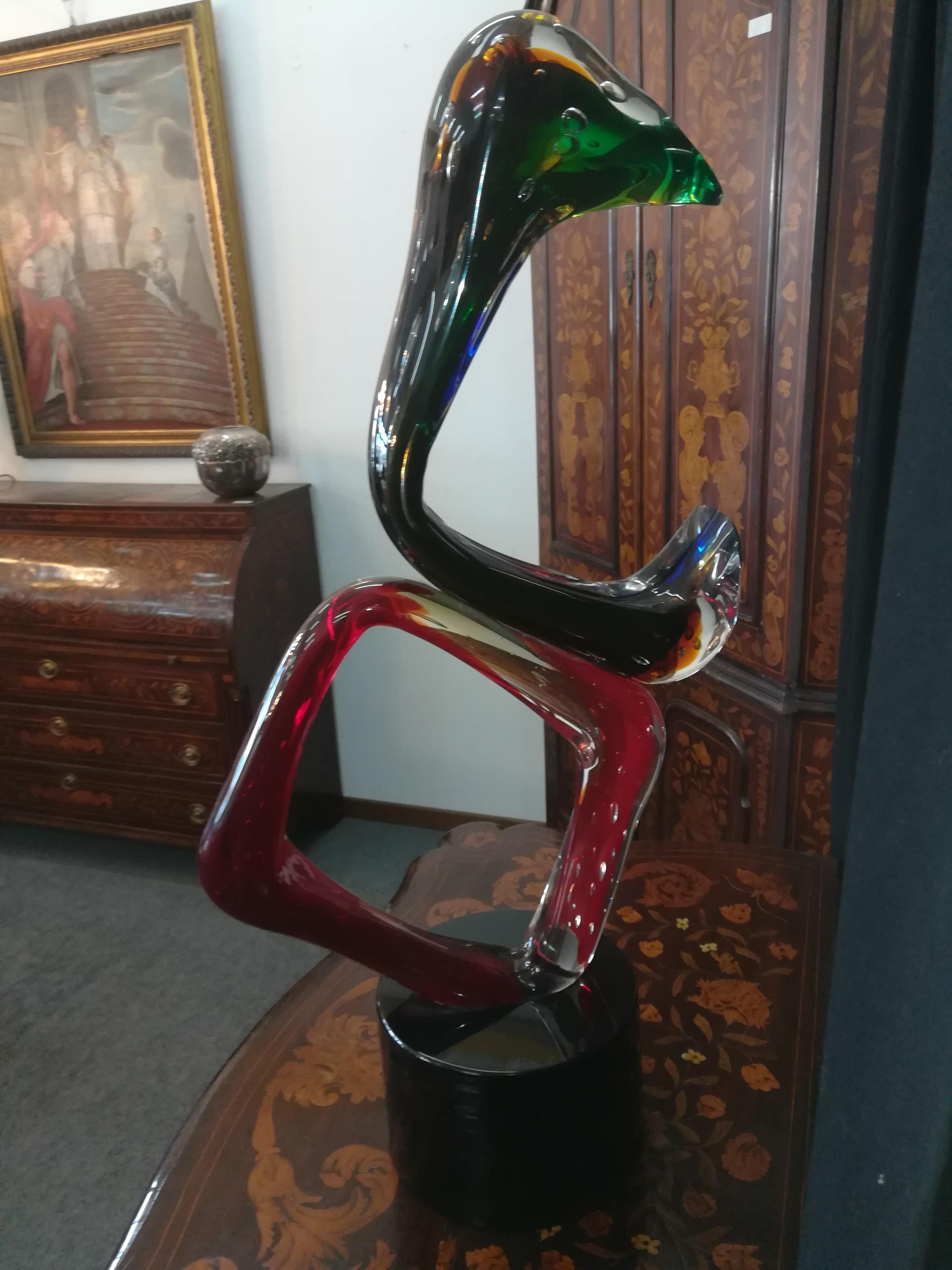 Multicolored Modern Italian Glass Blown Abstract Sculpture For Sale 3