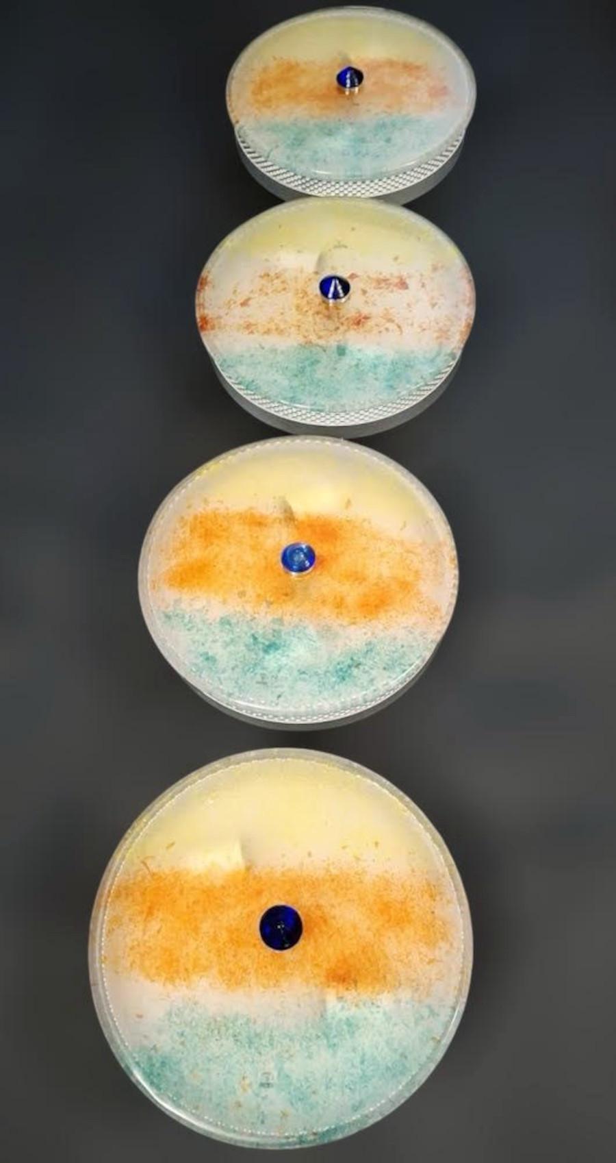 Multicolored Murano Flush Mount, 4 Available For Sale 3