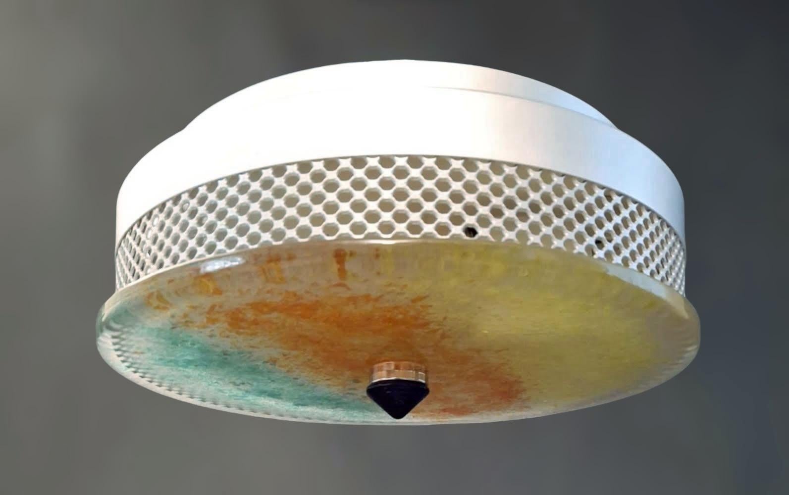 Mid-Century Modern Multicolored Murano Flush Mount, 4 Available For Sale