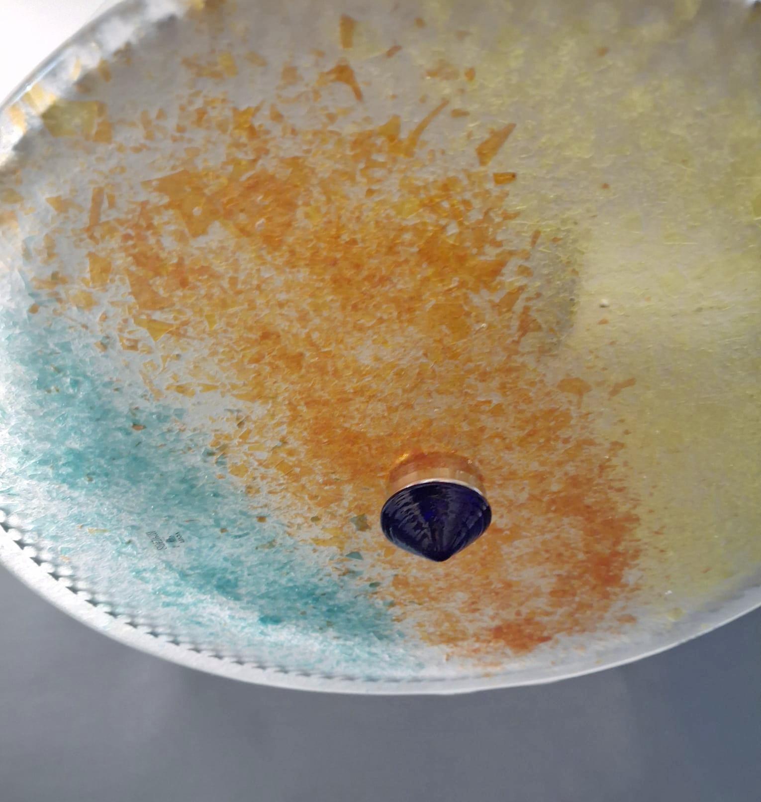 Multicolored Murano Flush Mount, 4 Available In Good Condition For Sale In Los Angeles, CA