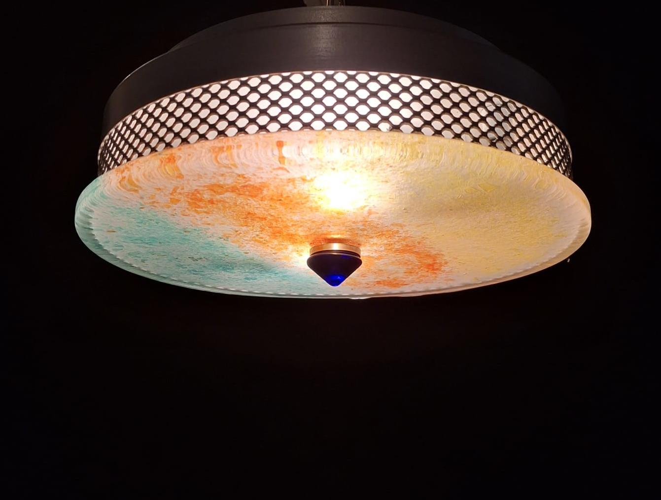 Multicolored Murano Flush Mount, 4 Available For Sale 1