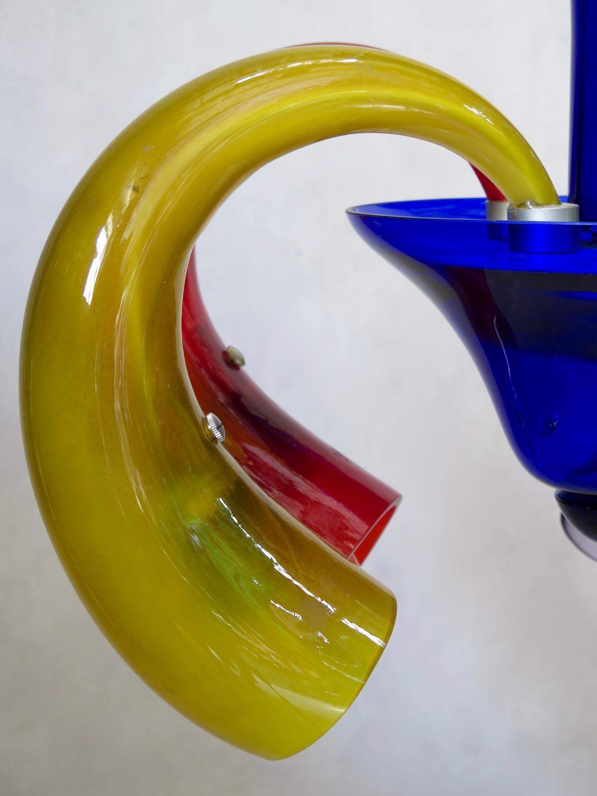 Multicolored Murano Glass Chandelier, Italy, circa 1980s For Sale 2