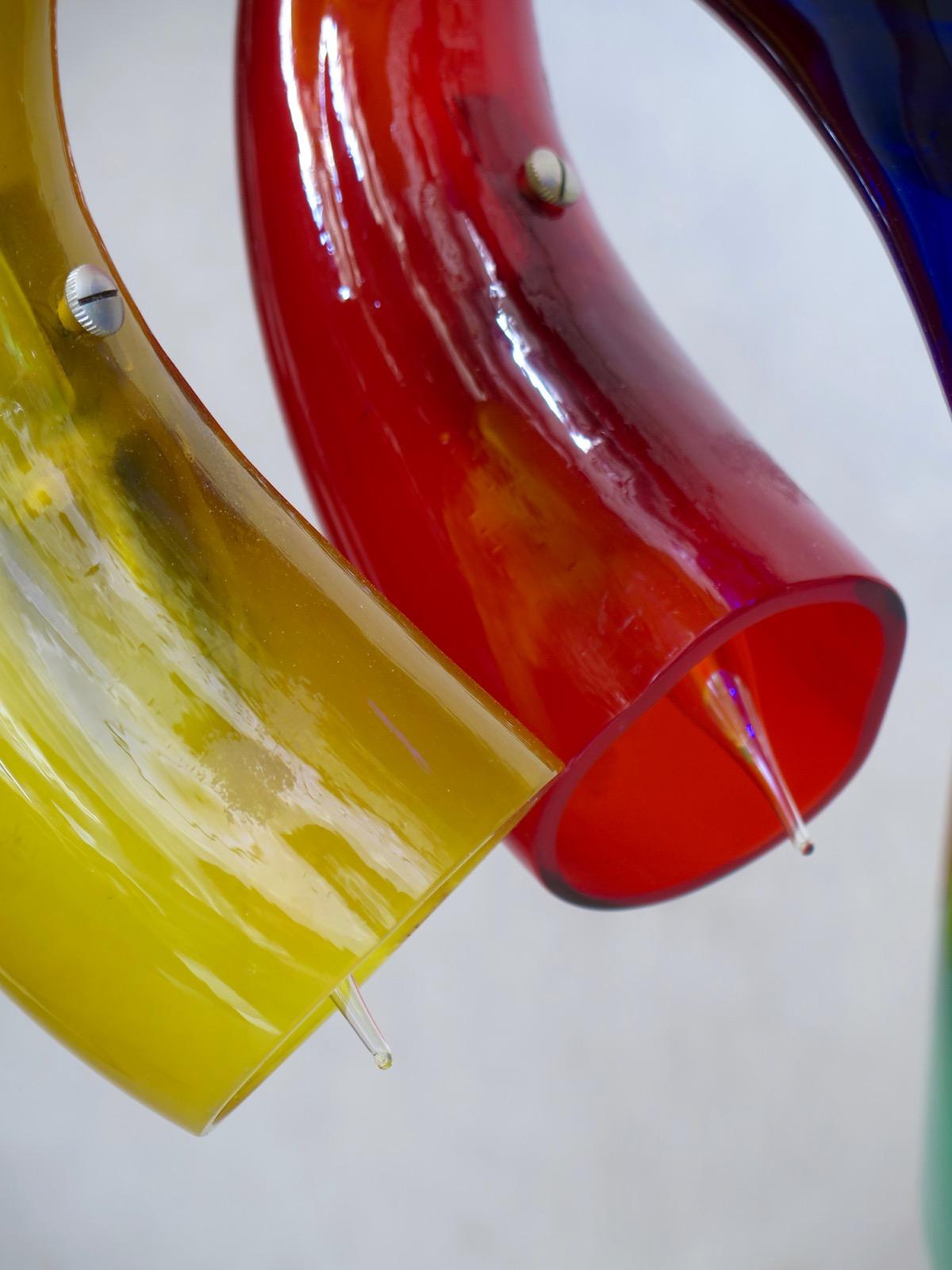 Multicolored Murano Glass Chandelier, Italy, circa 1980s For Sale 3