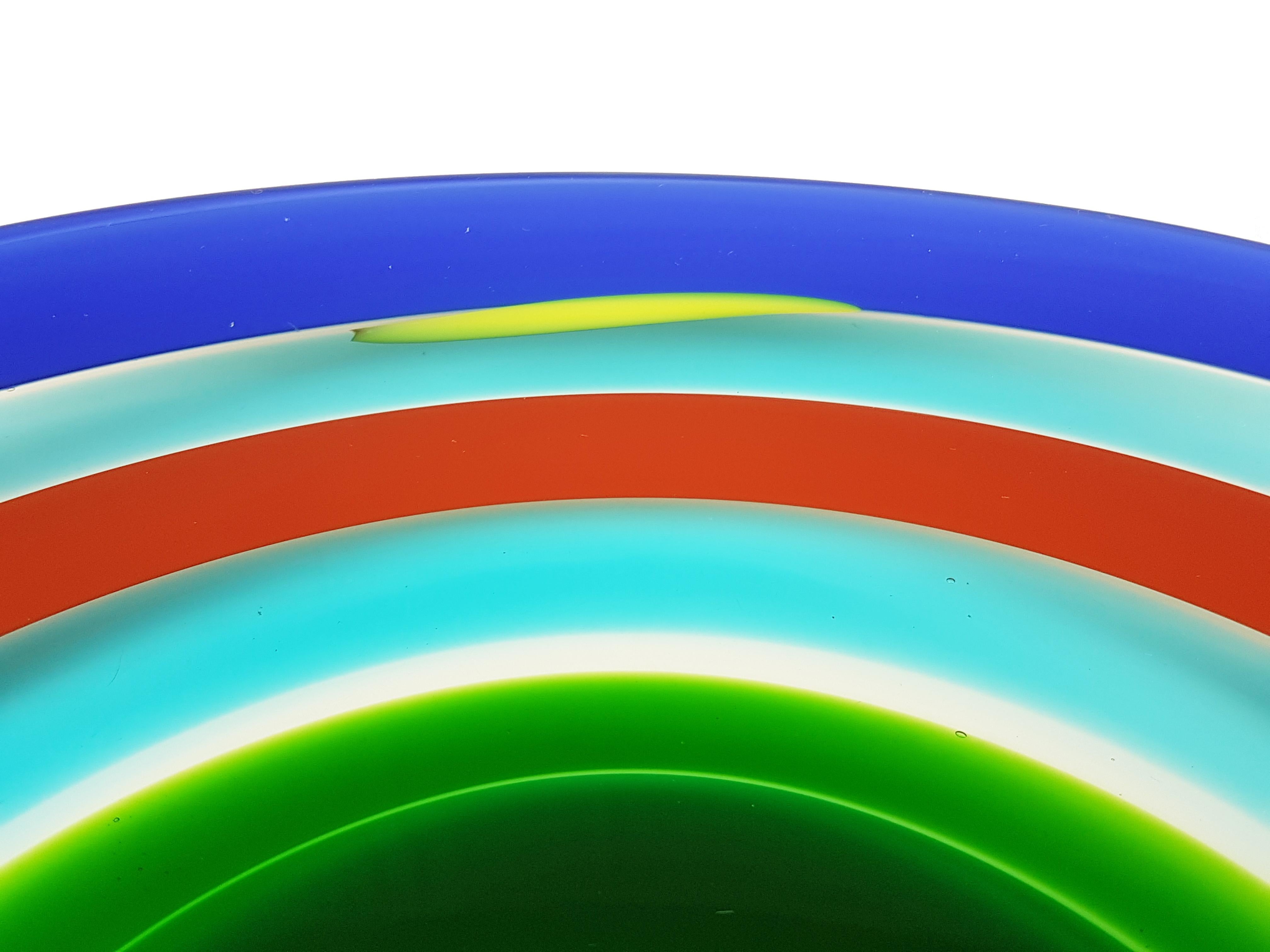 Assiette en verre de Murano multicolore de Berit Johansson pour Salviati, 1991 en vente 2