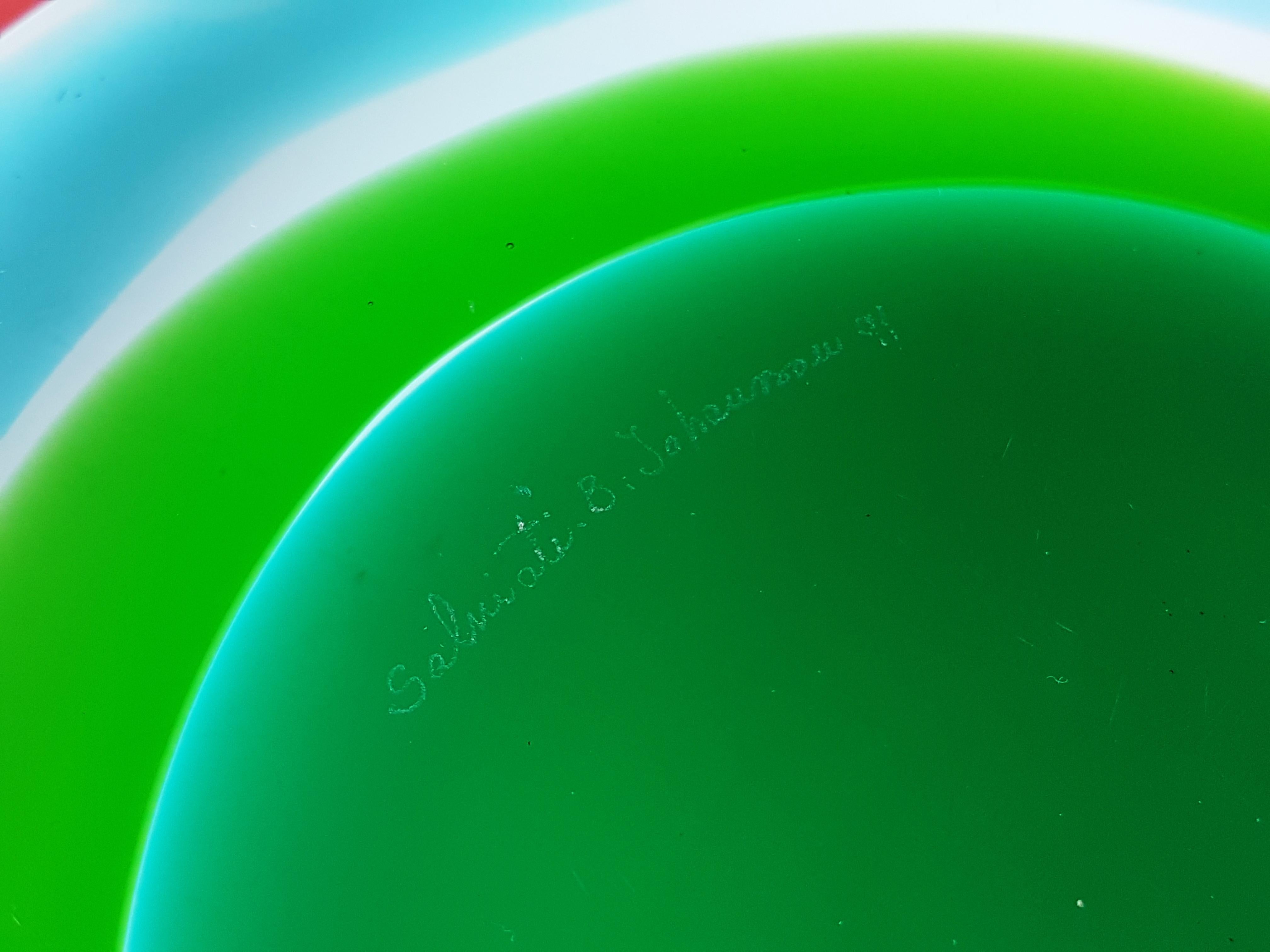 Assiette en verre de Murano multicolore de Berit Johansson pour Salviati, 1991 en vente 3