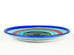 Plato multicolor de cristal de Murano de Berit Johansson para Salviati, 1991
