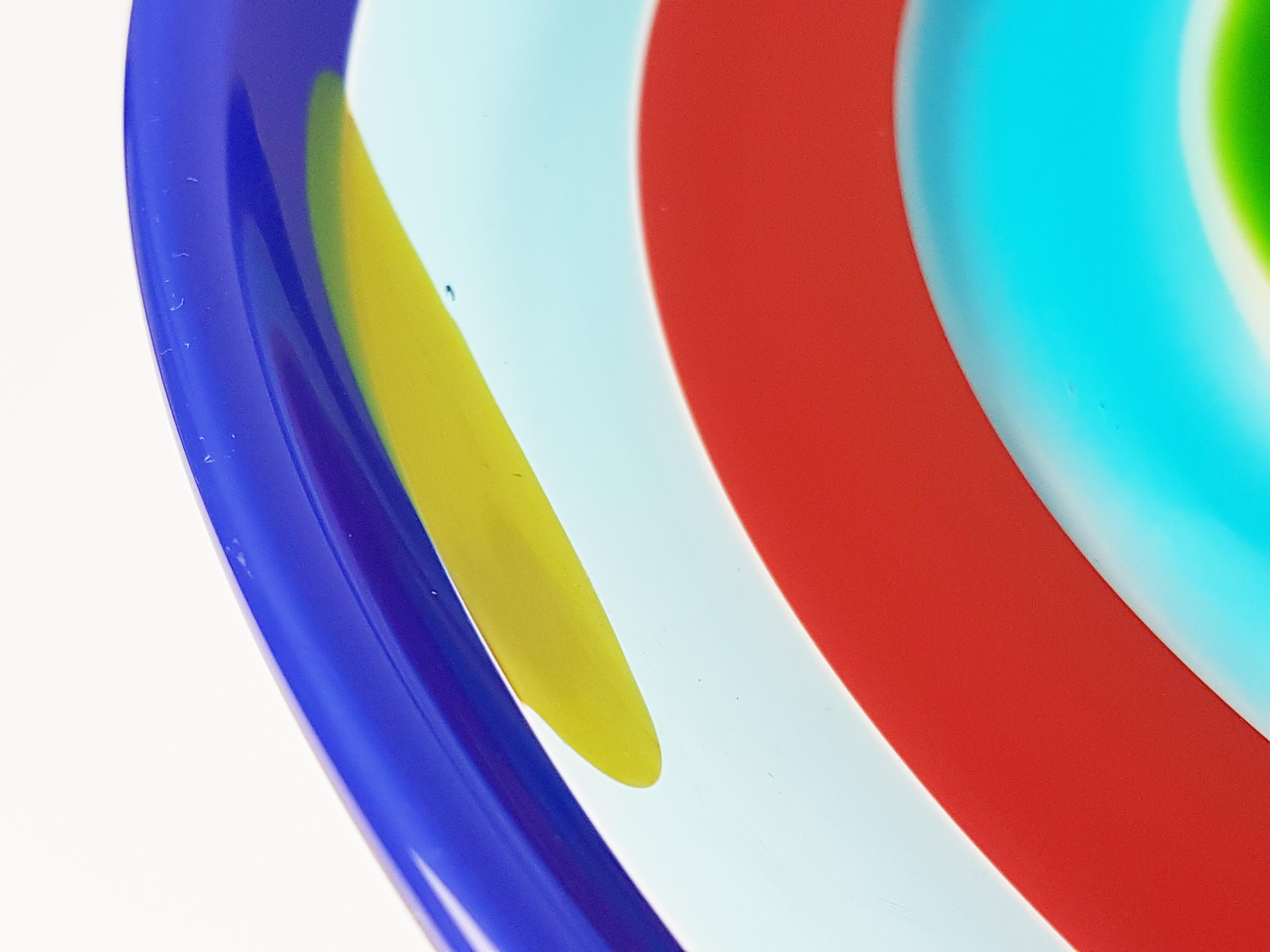 Verre de Murano Assiette en verre de Murano multicolore de Berit Johansson pour Salviati, 1991 en vente
